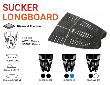 Balin Deck grip sucker longboard 5pc +arch - vista 3
